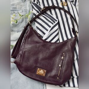 Rowallan Deep Burgundy Leather Shoulder Bag